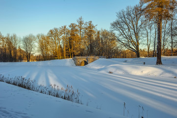 Fototapeta premium Winter Sunny day in the Park.