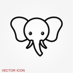 Elephant icon, vector logo line art illustration