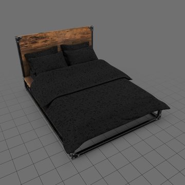 Industrial style queen bed