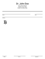 Blank Rx form for medical treatment prescription and drugs list. - obrazy, fototapety, plakaty