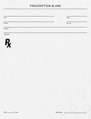 Doctor's Rx pad template. Blank medical prescription form © o_a