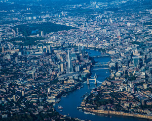 Fototapeta na wymiar an aerial view of the city of London 