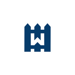 Fence letter W logo design inspiration logo - vector