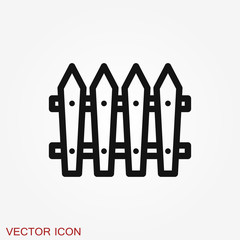 Fence icon, modern minimal flat design style