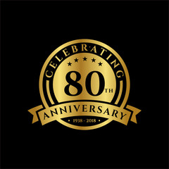 80 th Anniversary celebrations emblems vector , anniversary template design for web, game ,Creative poster, booklet, leaflet, flyer, magazine, invitation card and other us