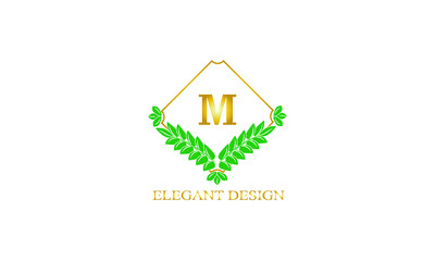 Design of decorative elegant monogram letters M. Stylish logo for cafes, bars, restaurants, hotels, boutiques, company brand. Vector illustration.