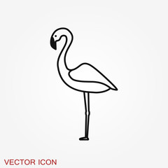 Fototapeta premium Flamingo icon, minimalistic vector illustration, symbol of bird