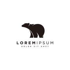 Bear logo vector, Bear icon template with black color