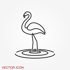 Flamingo icon, minimalistic vector illustration, symbol of bird