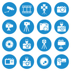 camera, action camera, lens icon vector design symbol