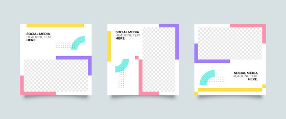 Modern promotion square web banner for social media mobile apps. Elegant sale and discount promo backgrounds for digital marketing