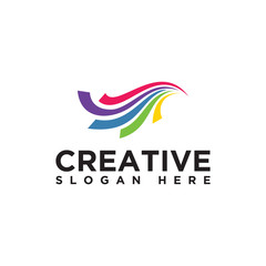 Colorful Head bird abstract logo vector, abstract logo for media, creative, technology, digital, printing, painting, and internet company