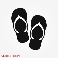 Flip flops icon isolated on background, vector symbol