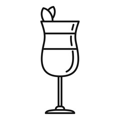Summer cocktail icon. Outline summer cocktail vector icon for web design isolated on white background