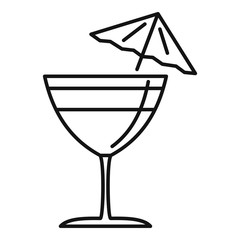 Beach cocktail icon. Outline beach cocktail vector icon for web design isolated on white background