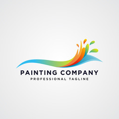painting splash logo template vector