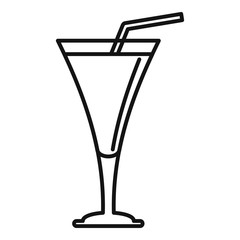 Cocktail drink icon. Outline cocktail drink vector icon for web design isolated on white background