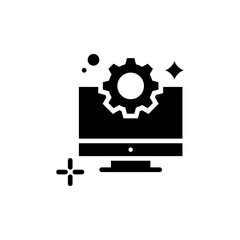 Monitor Settings Vector Glyph Icon