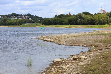The old town of Kaunas near the river.