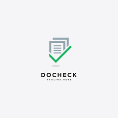 Document check audit logo vector, file check icon vector