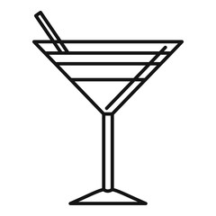 Sexy beach cocktail icon. Outline sexy beach cocktail vector icon for web design isolated on white background