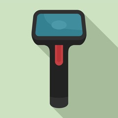 Supermarket barcode scanner icon. Flat illustration of supermarket barcode scanner vector icon for web design