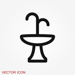 Fountain icon, vector illustration fountain with water splash