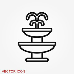 Fountain icon, vector illustration fountain with water splash