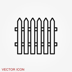 Fence icon, modern minimal flat design style