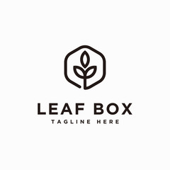 Leaf box logo design inspiration - vector