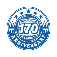 170 years logo. One hundred and seventy years anniversary celebration logo design. Vector and illustration.