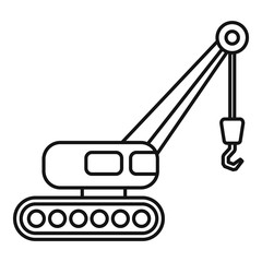 Excavator crane icon. Outline excavator crane vector icon for web design isolated on white background
