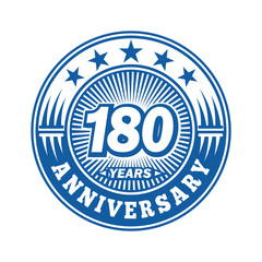 180 years logo. One hundred and eighty years anniversary celebration logo design. Vector and illustration.