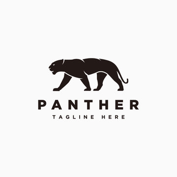 Panther logo vector with color black, panther icon symbol design illustrations