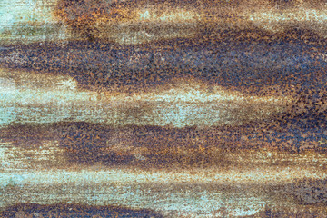 Rusty metal texture or background with streaks of rust. rusty metal wall, .old sheet of iron covered with rust and corrosion paint. .Oxidized iron panel.