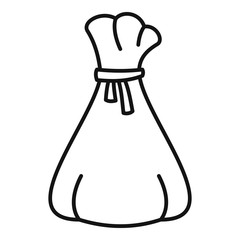 Canvas sack icon. Outline canvas sack vector icon for web design isolated on white background