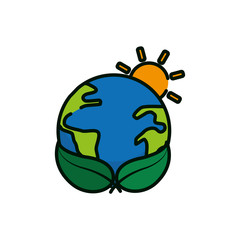 Isolated ecology and bio world vector design