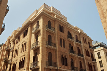 View of the historical buildings in Beirut Central District (Centre Ville) at summer sunny day. Lebanon.