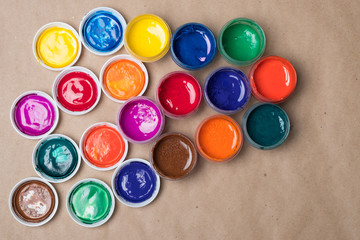 Set of paints for painting.Background from paints.  Acrylic paints. Tubes with acrylic paint.