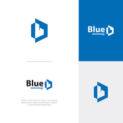 hexagonal Letter B logo vector