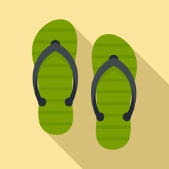 Beach slippers icon. Flat illustration of beach slippers vector icon for web design