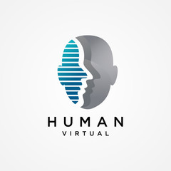 human virtual logo design template