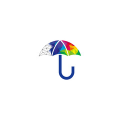Colorful umbrella technology logo