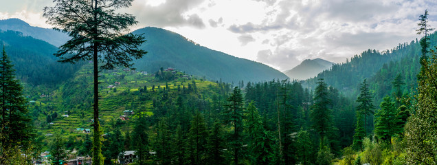 A mountain valley, Jibhi, Tirthan Valley, Himachal Pradesh, India