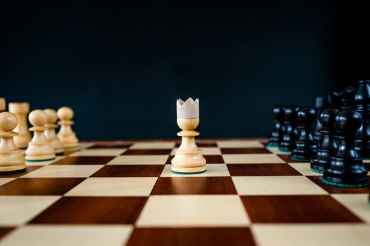 Chess Pieces On Chessboard Symbolic Meaning Stock Photo 1569675184