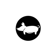 Modern Simple Pig Logo Animal Vector Symbol