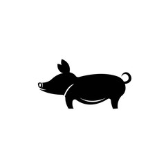 Modern Simple Pig Logo Animal Vector Symbol