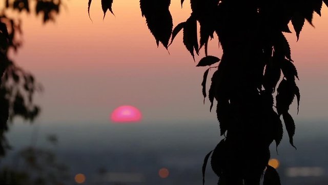 Video of sunset on the tops of the mountains in Brescia, Italy