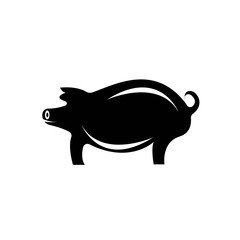 Modern Simple Pig Logo Animal Vector Symbol