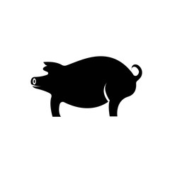 Modern Simple Pig Logo Animal Vector Symbol